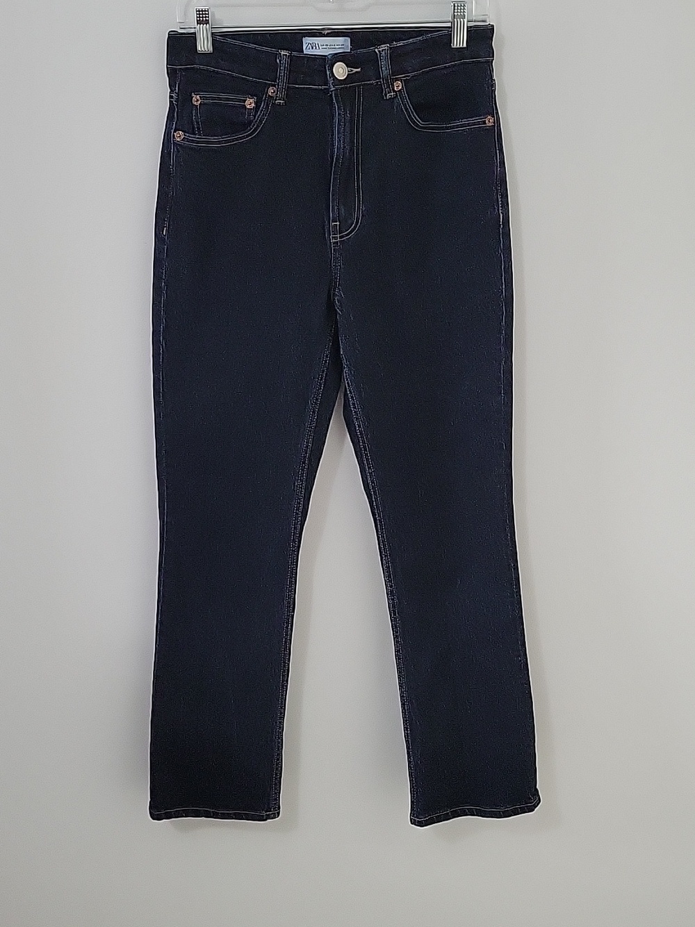 Zara Dark Wash Straight Leg Jeans, Size 6